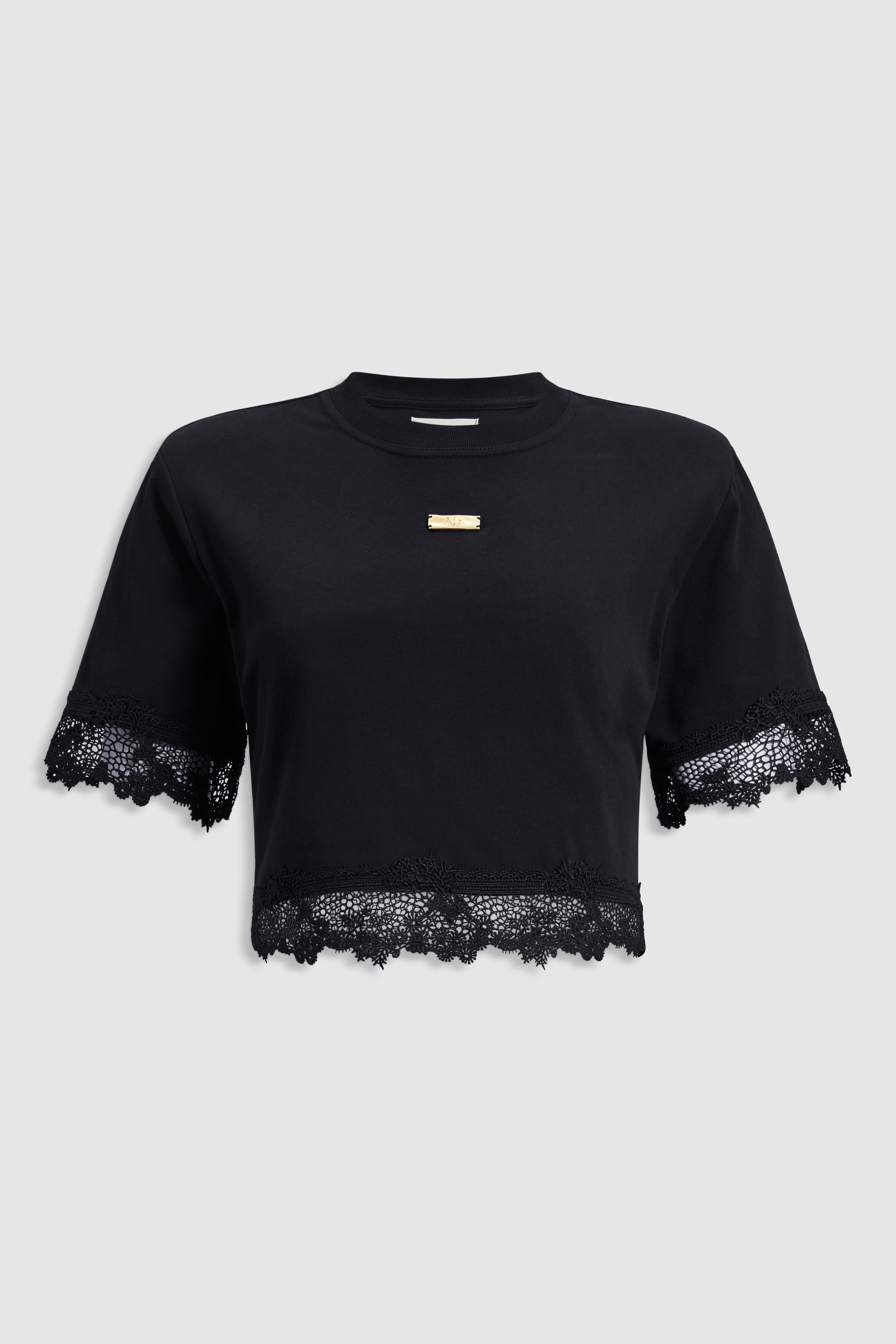 Verity Lace Hem Cropped Tee