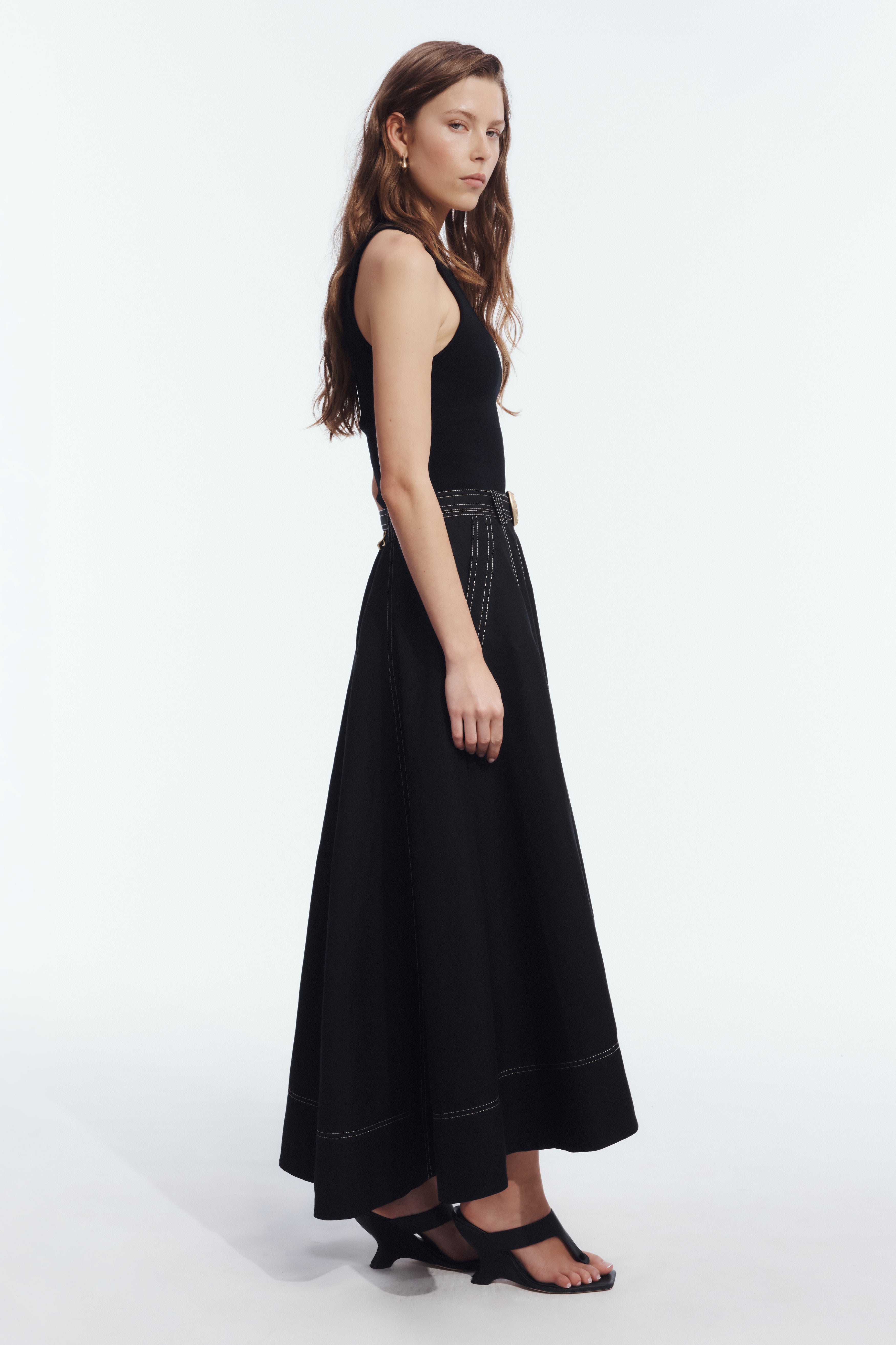Canvas Midi Skirt