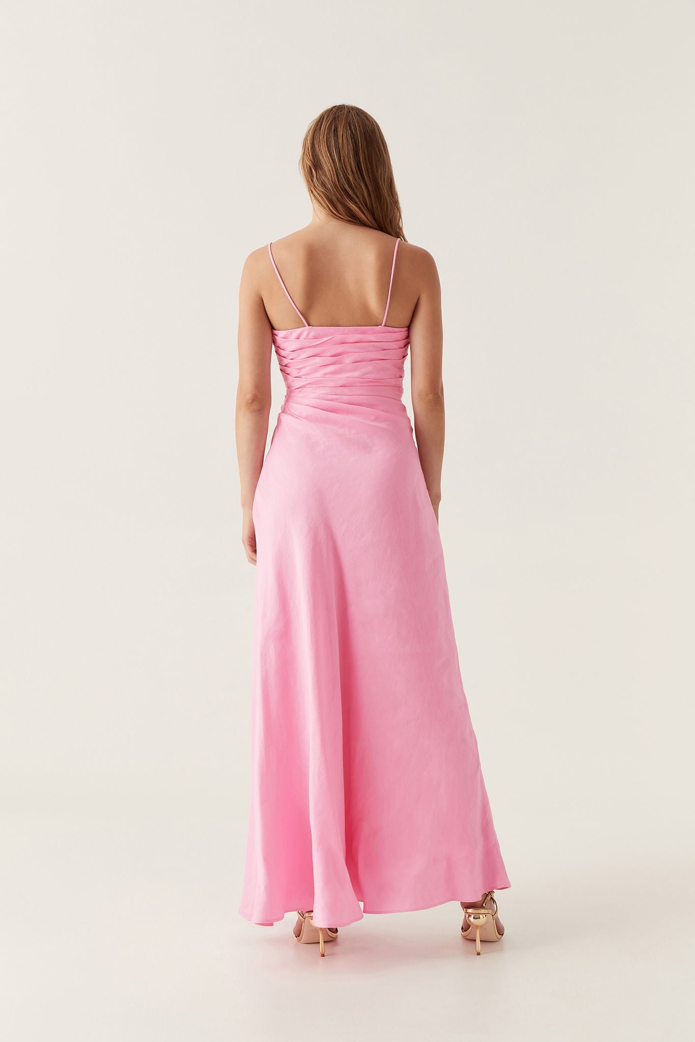 Clarice Draped Maxi Dress, Bon Bon Pink