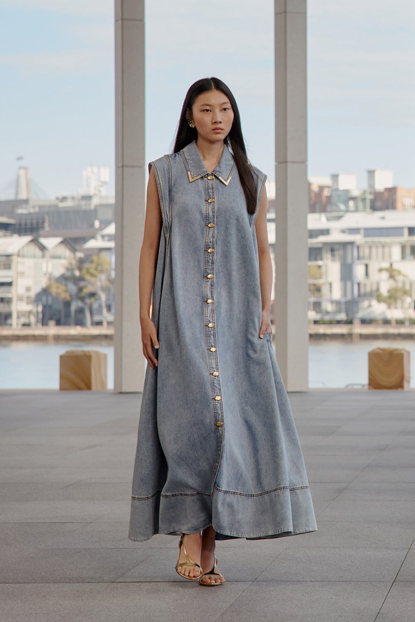 Amara Denim Maxi Dress