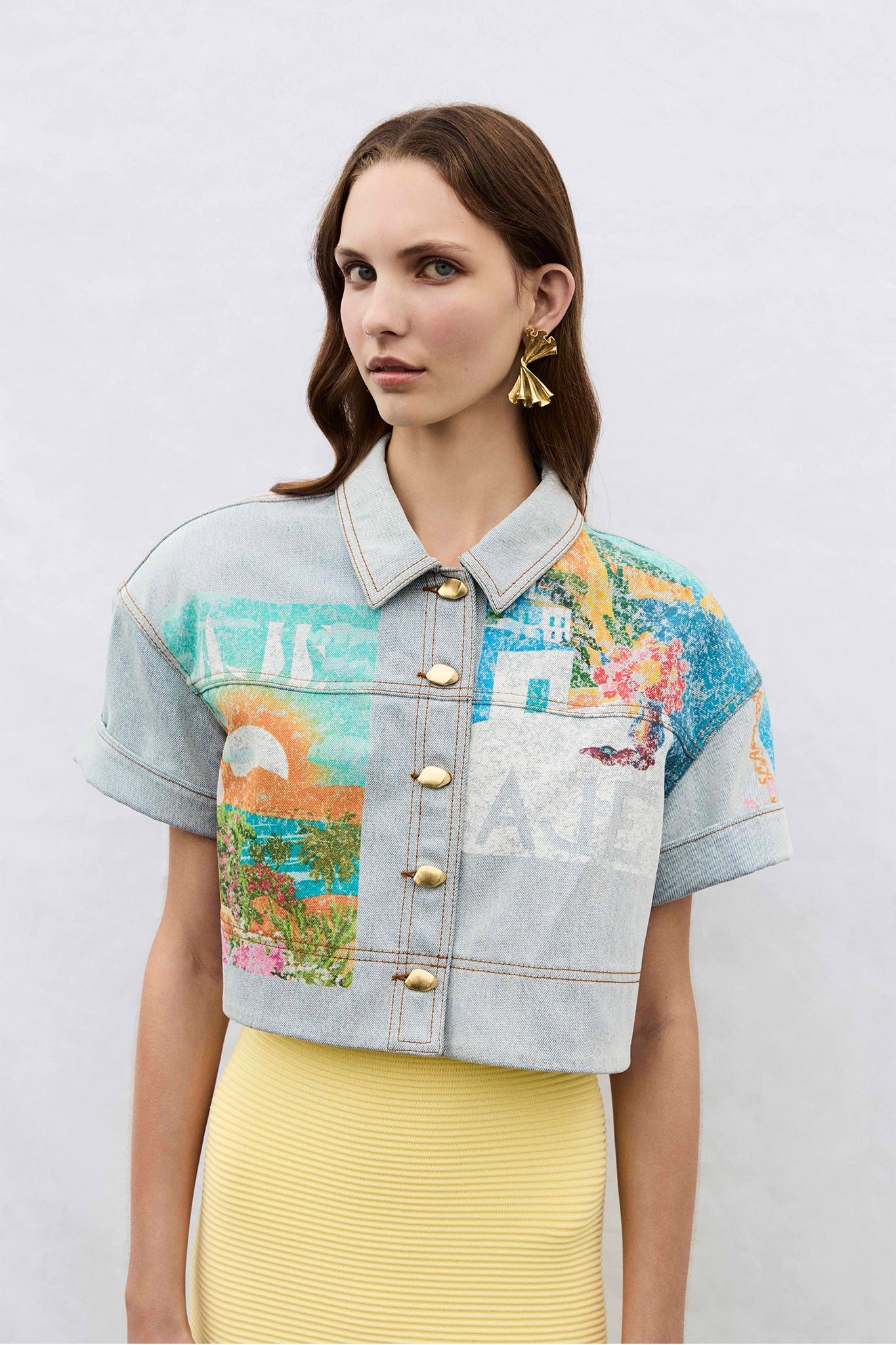 Mae Cropped Denim Shirt
