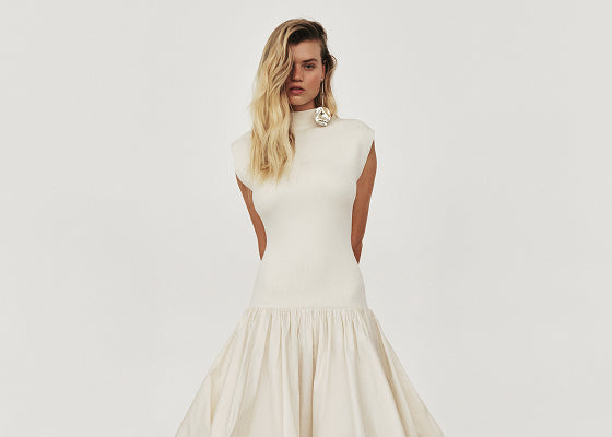 knee length dresses for ladies Harling Logo Midi Dress – Aje NZ