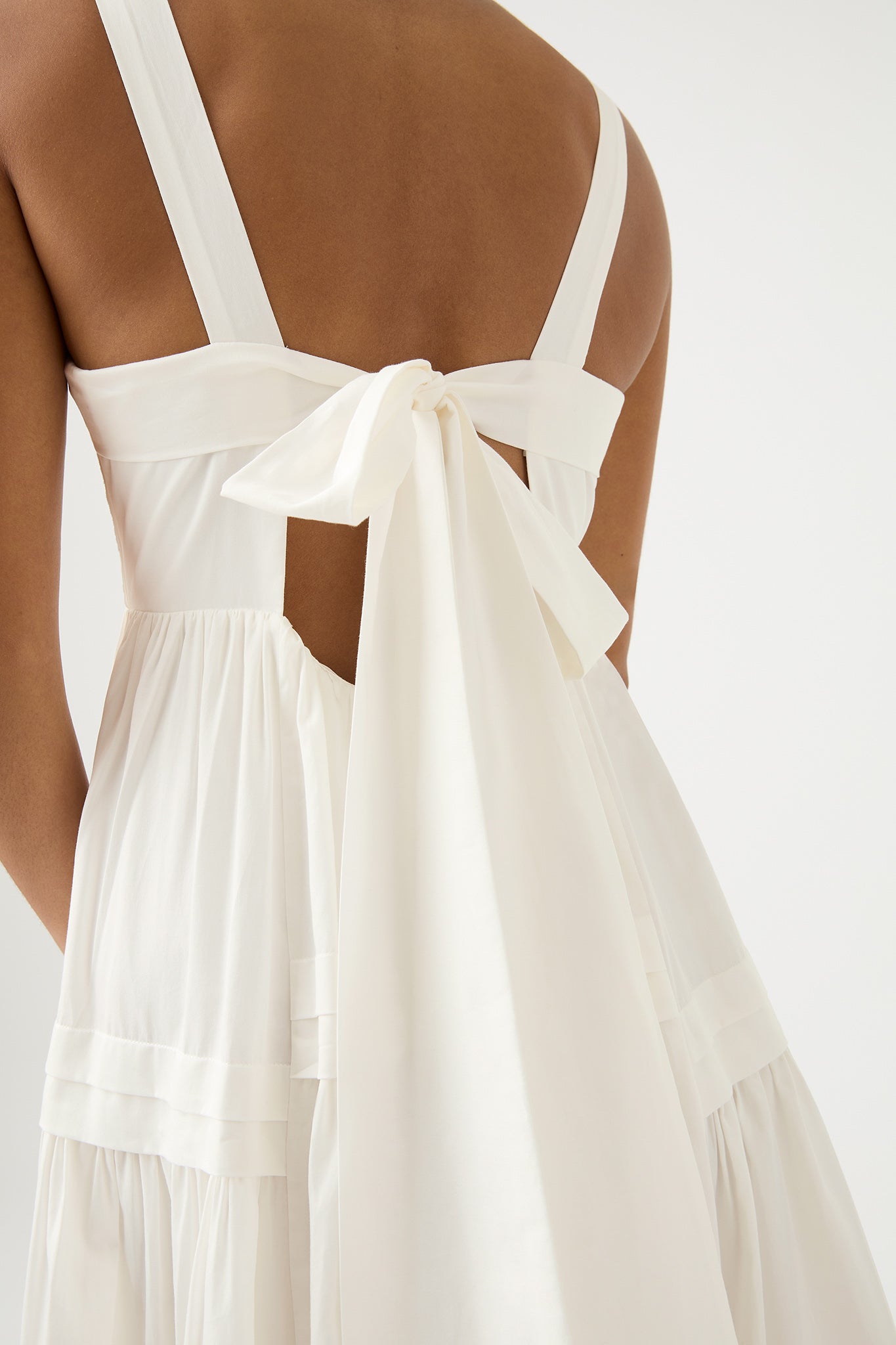 Sophie Tiered Midi Dress, Ivory