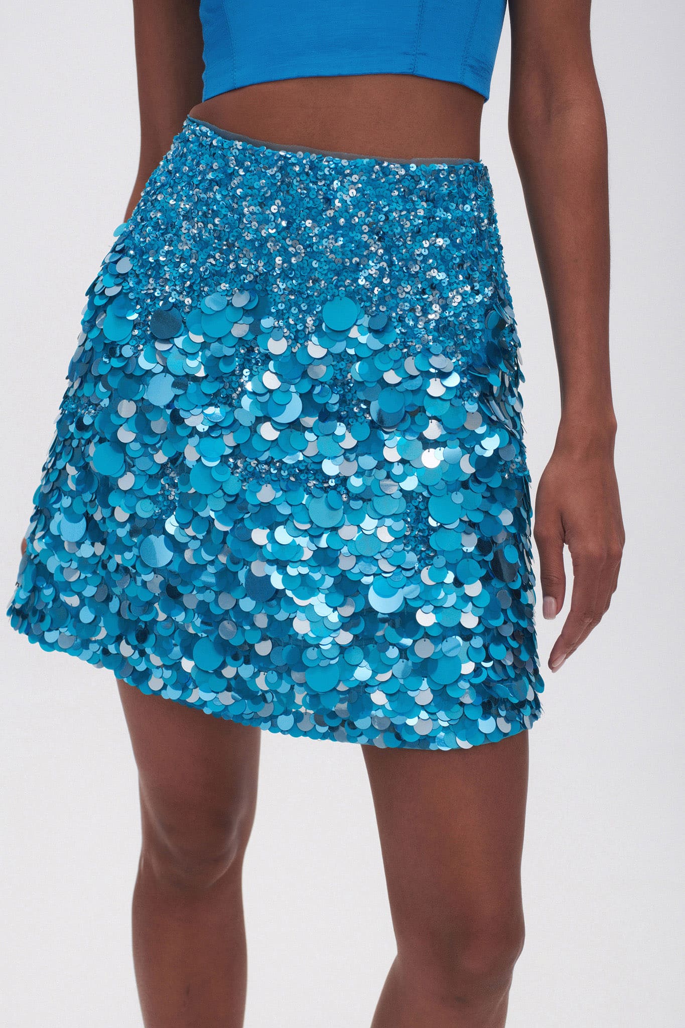 Cherie Sequin Mini Skirt | Azure Blue | Aje – Aje NZ