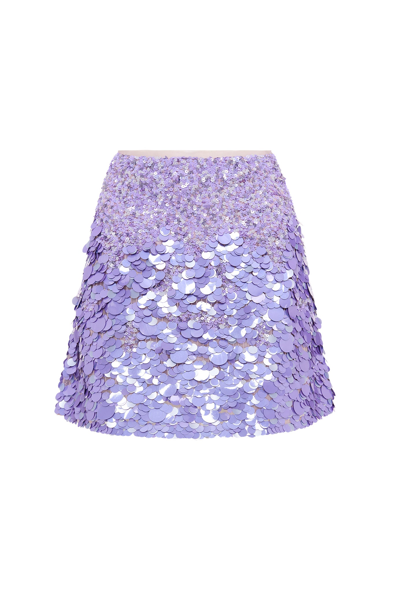 Purple Glitter Crop Top & Sparkly High Waisted Mini Skirt Set