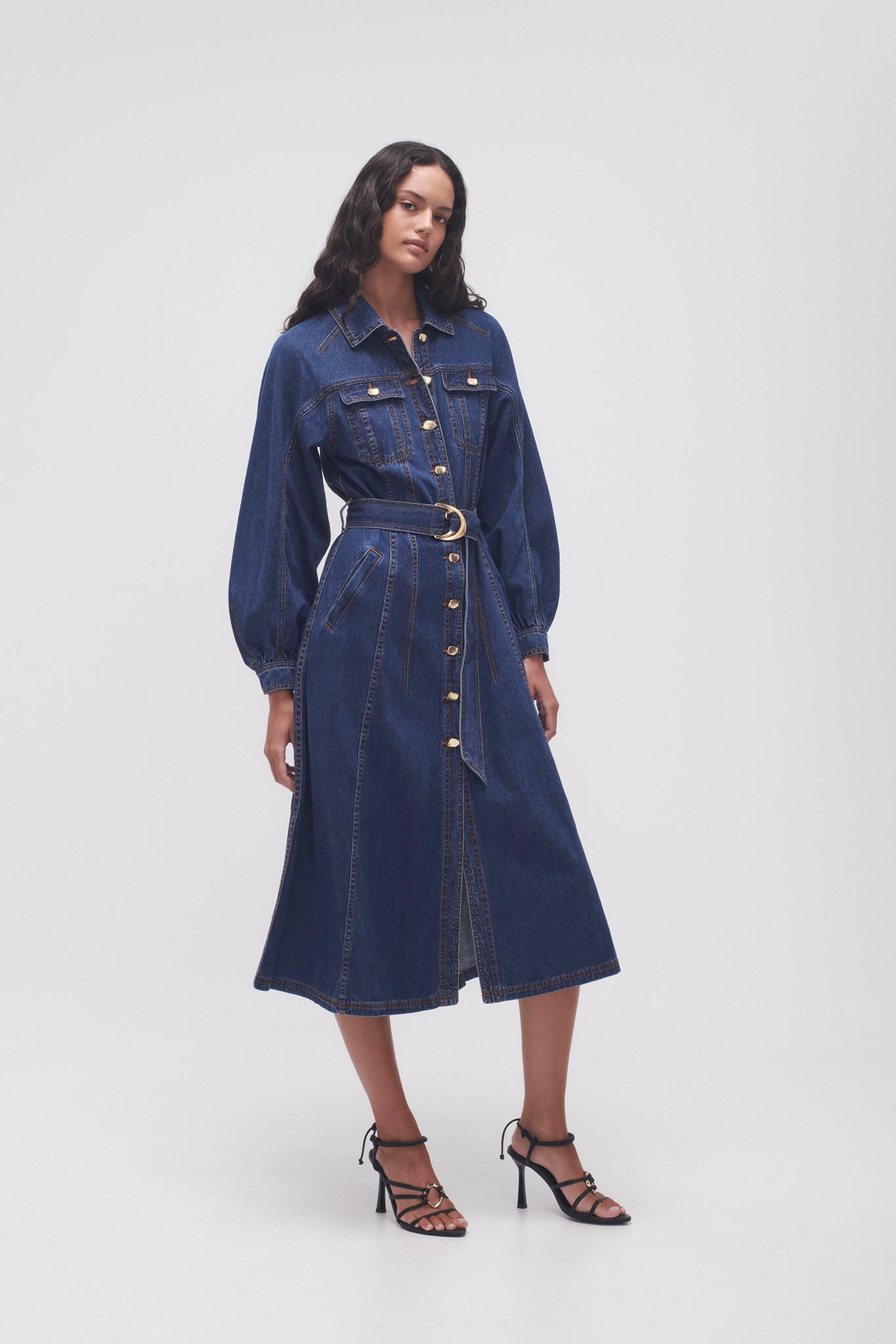 Colorado Denim Midi Dress | Washed Indigo | Aje – Aje NZ