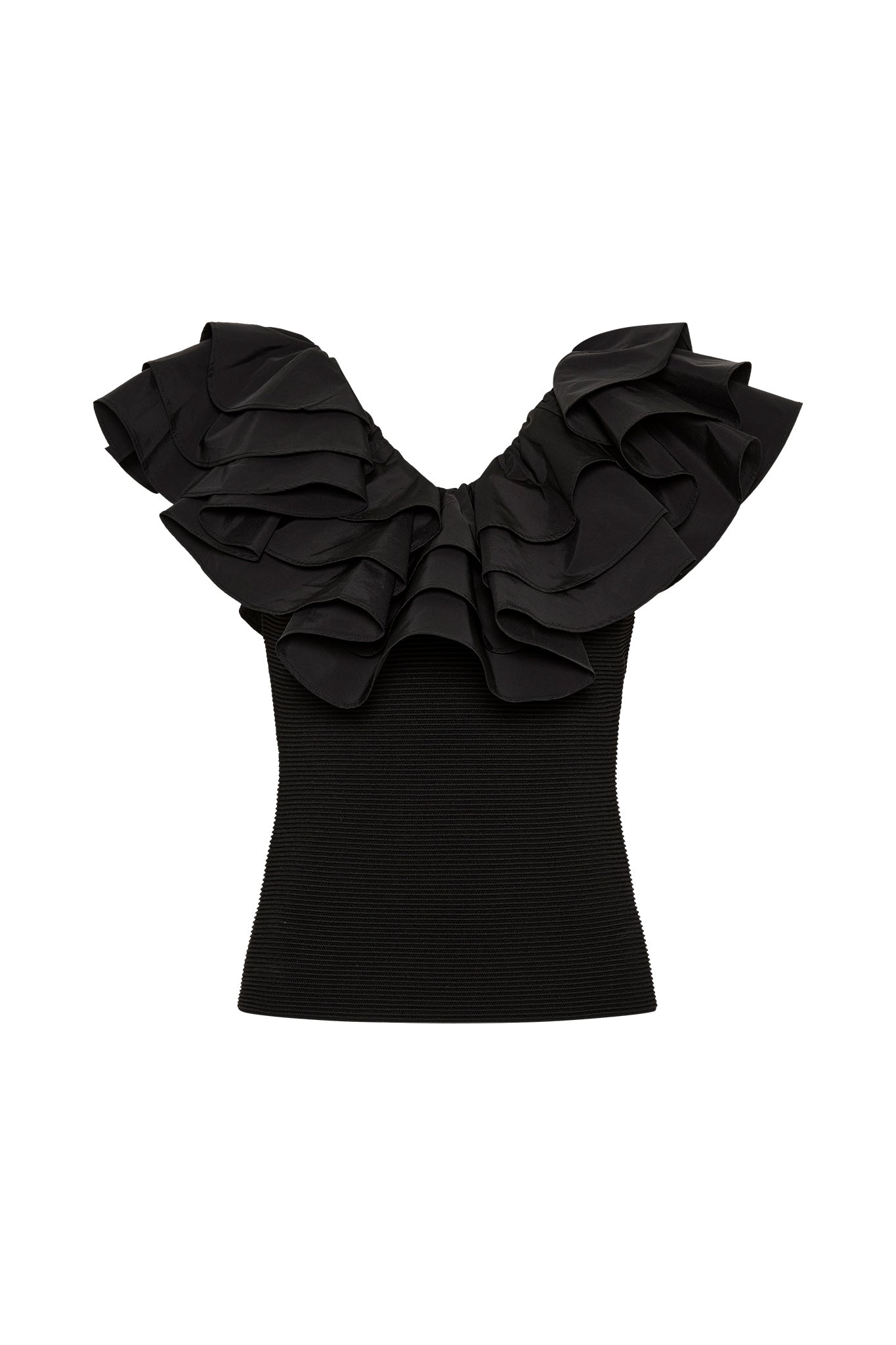 Black ruffle top online