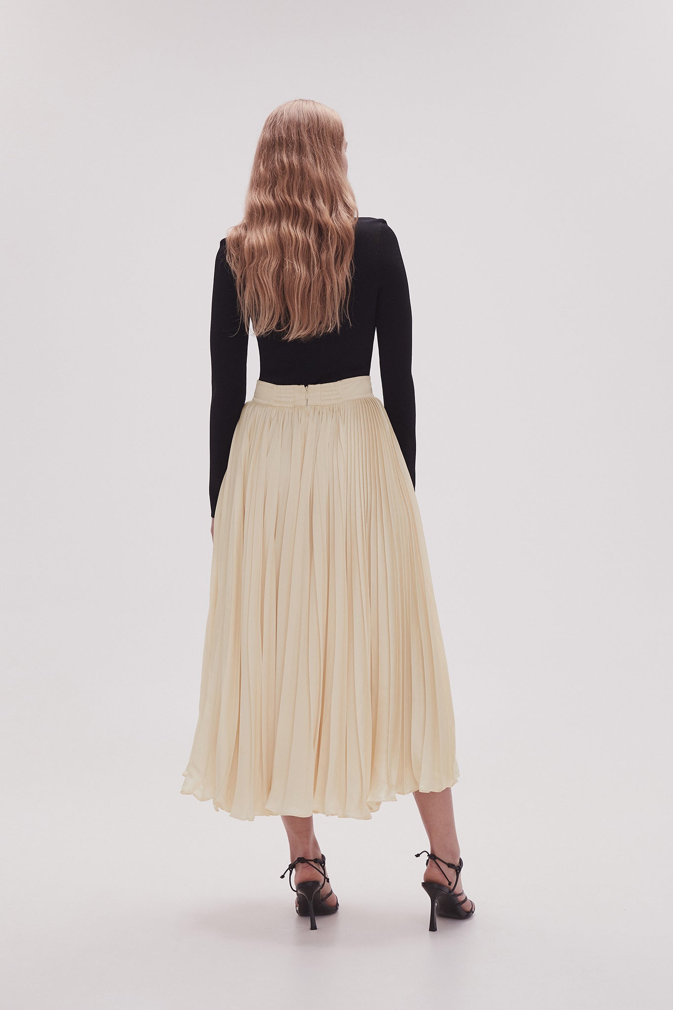 Japan exclusive pleated wrap midi outlet skirt