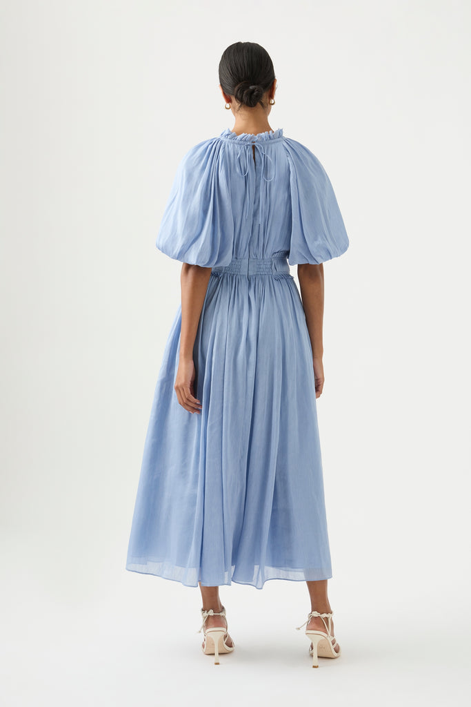 Elysium Blouson Midi Dress | Steel Blue | Aje – Aje NZ