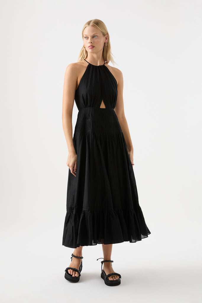 Renata Eyelash Midi Dress | Black | Aje – Aje NZ