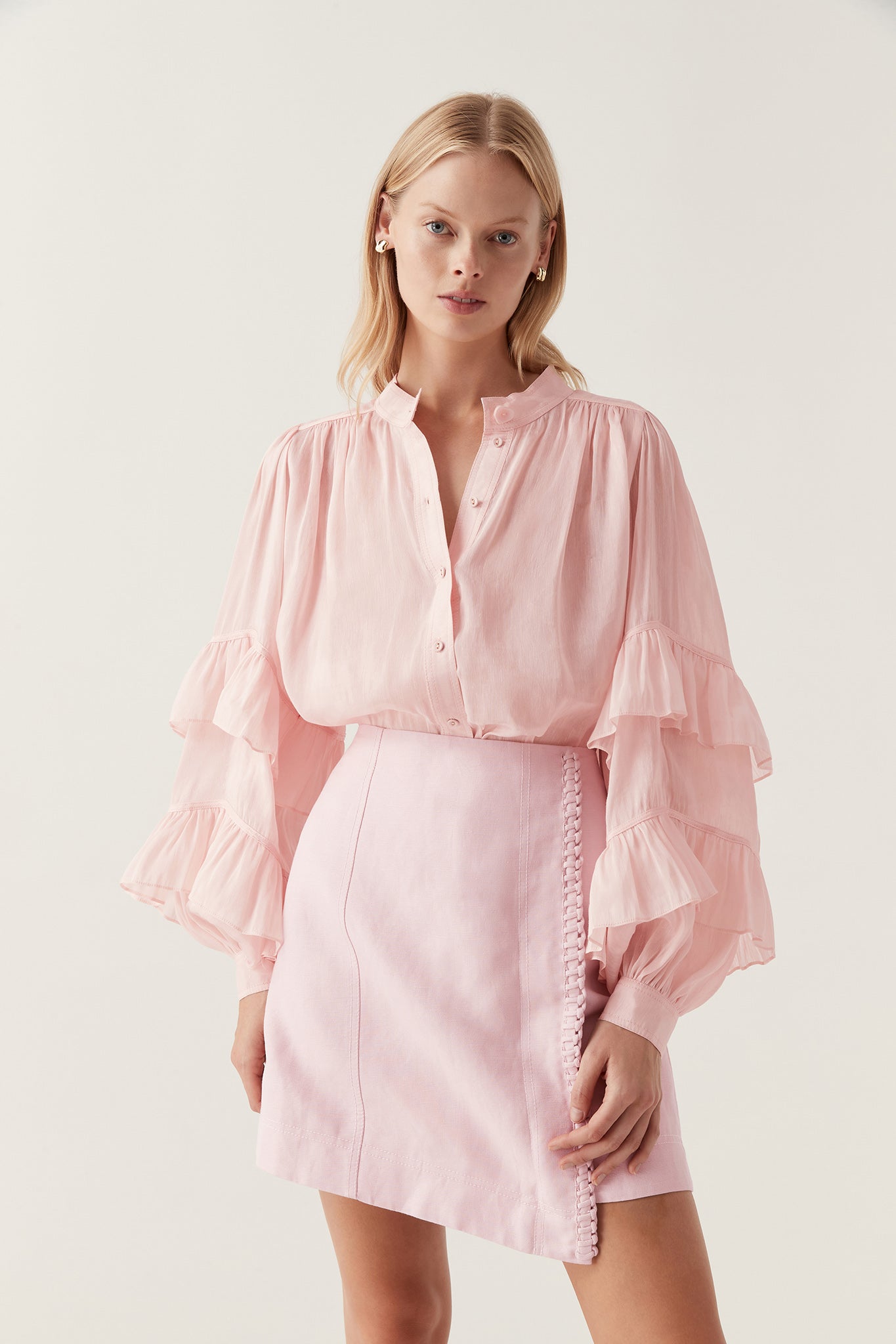 Pink Ruffle Shirt