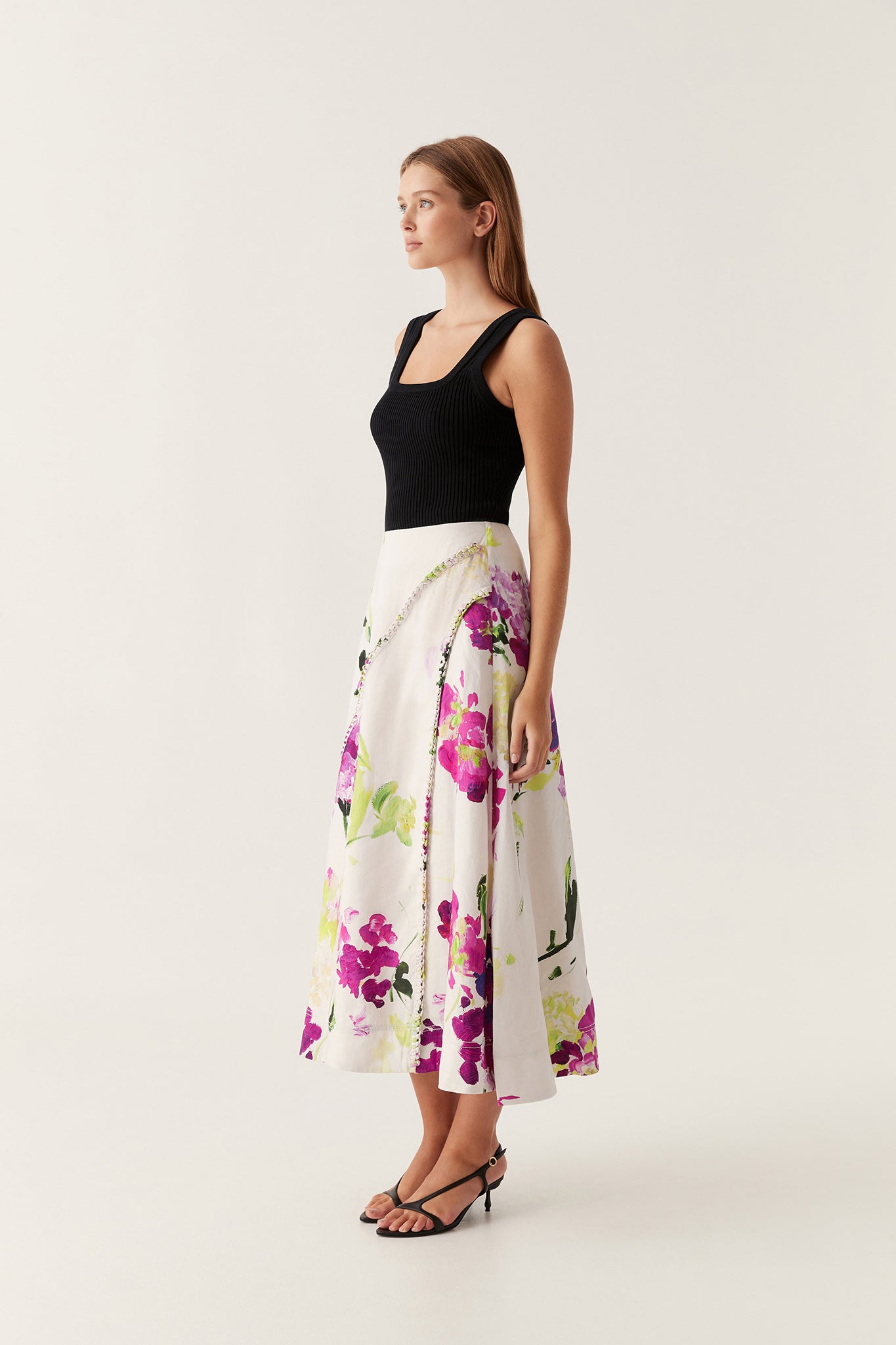 Arbour Whipstitch Midi Skirt | Wild Hydrangea | Aje – Aje NZ