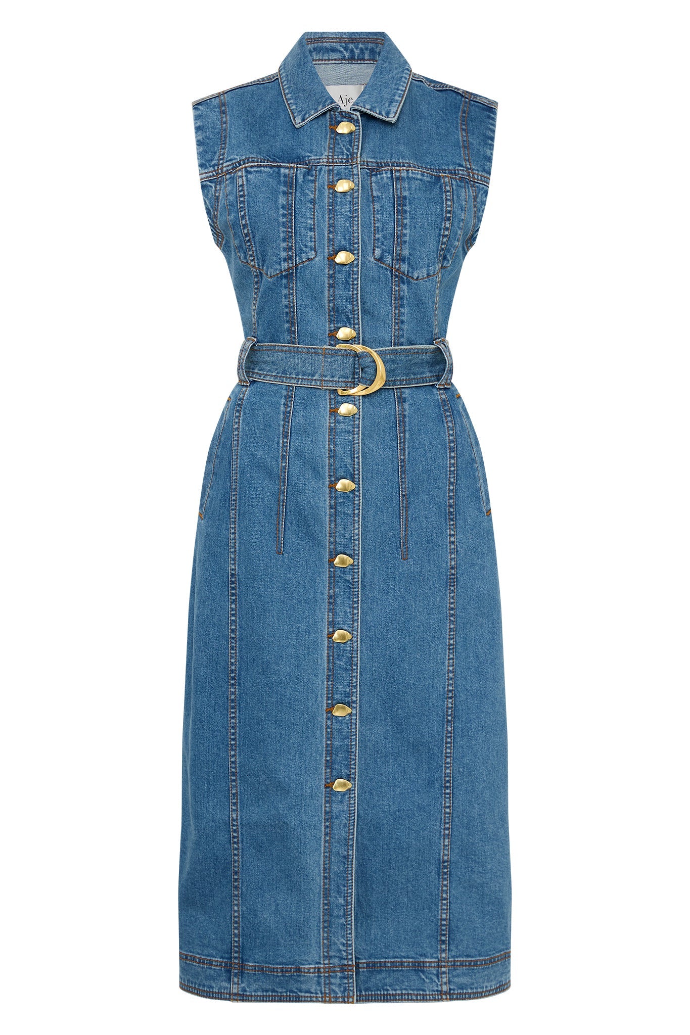 Darcie Denim Midi Dress, 90's Wash