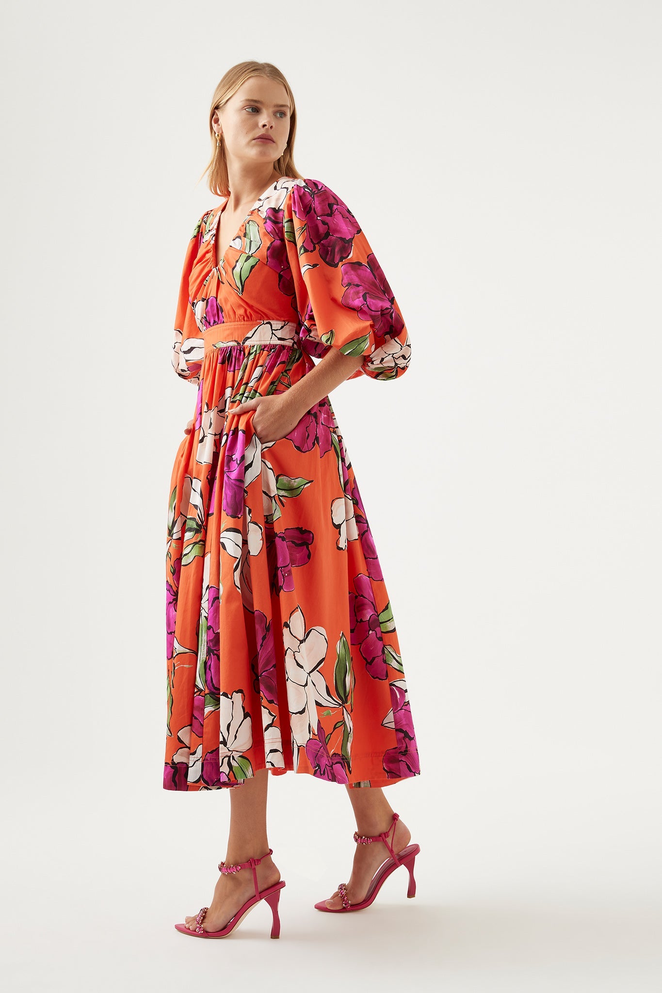 Long Sleeve Midi Dresses | Midi Dresses with Sleeves | Warehouse UK